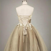Tea Length Lace Wedding Dress Vintage Wedding Dress Retro Wedding Dresses,WD001